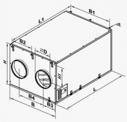 Приточно-вытяжная установка серии  ВЕНТС ВУТ 2000 ПЭ EC  с рекупирацией тепла  и ЕС мотором, фото 4