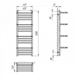 Полотенцесушитель  Форум П16 400х1200 с 4-ма полками, фото 4