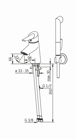 Смеситель для умывальника Oras Optima 2712F умывальник с душем (к 38), фото 7