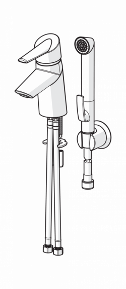 Смеситель для умывальника Oras Optima 2712F умывальник с душем (к 38), фото 8