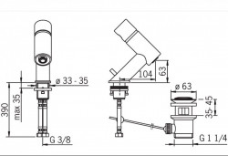 Смеситель для умывальника Oras IL BAGNO ALESSI 8500F умывальник, фото 4