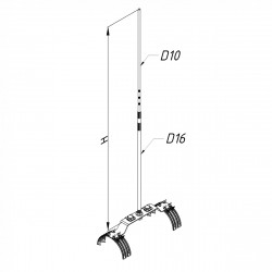 M14 Молниеприемник на полукруглый гребень крыши 1500-2000мм Ni/Al, фото 4