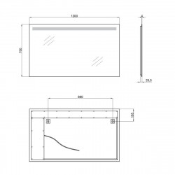 Дзеркало Qtap Mideya 1200х700 QT2078141470120W, фото 6