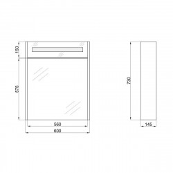 Дзеркальна шафа підвісна Qtap Robin з підсвічуванням QT1377ZP6002G, фото 8