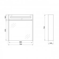 Дзеркальна шафа підвісна Qtap Robin з підсвічуванням QT1377ZP7002G, фото 8