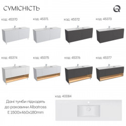 Qtap Scorpio комплект (тумба+раковина врізна) підвісний 2 ящика висувних з доводчиком 1500х585х460 GRAPHITE, фото 6