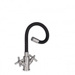 Смеситель Wind для кухни U рефлекторний Black 13R-BFS, Black керамическая букса Lidz, фото 6