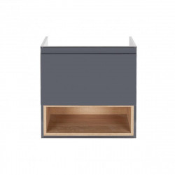 Тумба підвісна Qtap Robin 600х580х437 Graphite/Whitish oak QT1374TPВ6002GWO, фото 14