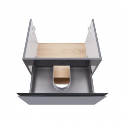 Тумба підвісна Qtap Robin 600х580х437 Graphite/Whitish oak QT1374TPВ6002GWO, фото 15