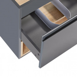 Тумба підвісна Qtap Robin 600х580х437 Graphite/Whitish oak QT1374TPВ6002GWO, фото 16