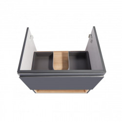 Тумба підвісна Qtap Robin 600х580х437 Graphite/Whitish oak QT1374TPВ6002GWO, фото 19