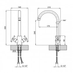 Смеситель для кухни Lidz Wind 13U-SFS, фото 6