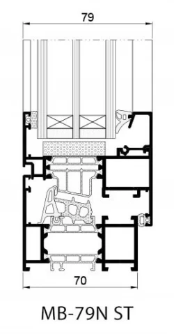 Оконно-дверная система с теплоизоляцией  ALUPROF MB-79N, фото 6