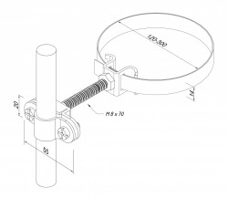 409156 Блискавкоприймач з кріпленням до труби 1,5 м (Al/Ni), фото 7