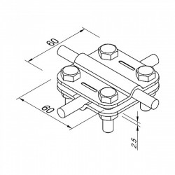 C02/1 Соединитель Cross для проволоки 2 пл. (StZn), фото 6