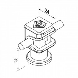 Н01/8 Держатель Сlip серый М8 (Pa), фото 10