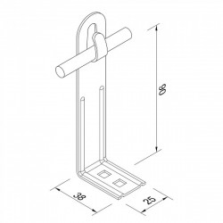 H18/2 Держатель L100 с крючком (StZn), фото 4