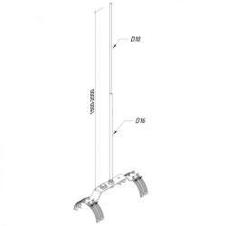 Блискавкоприймач на півкруглий гребінь даху 1,5 - 2 м (Ni/Al), фото 8