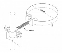 Блискавкоприймач з кріпленням до труби 1,5 - 4 м (Al/Ni), фото 8