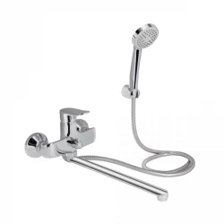 Змішувач для ванни Lidz Wieza 005 з поворотним виливом (з душовим гарнітуром) (k35) LDWIE005CRM45411 Chrome, фото 4