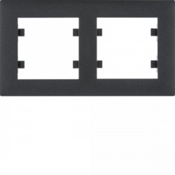 Рамка 2X горизонтальна, Lumina-Intens, срібна, чорна, фото 4