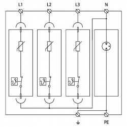 Ограничители импульсных перенапряжений Saltek ПЗИП FLP-12,5 V/3+1, фото 8