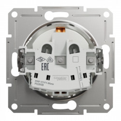 Розетка с заземлением, белый, Asfora, без рамки, фото 5