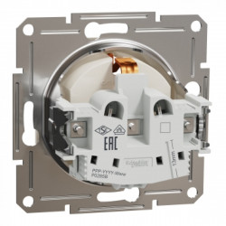 Розетка з заземленням, кремовий, Asfora, без рамки, фото 6