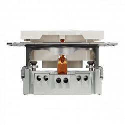 Розетка з заземленням, кремовий, Asfora, без рамки, фото 7