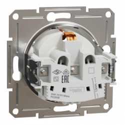 Розетка с заземлением и шторками, белый Asfora, без рамки, фото 5