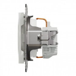 Розетка с заземлением и шторками, белый Asfora, без рамки, фото 6