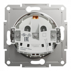 Розетка з заземленням та кришкою, білий, Asfora, без рамки, фото 6