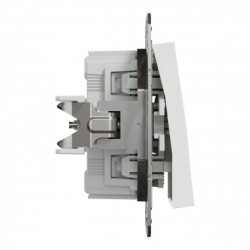 Перемикач перехресний, білий, Asfora, без рамки, фото 9