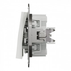 Перемикач перехресний, білий, Asfora, без рамки, фото 10