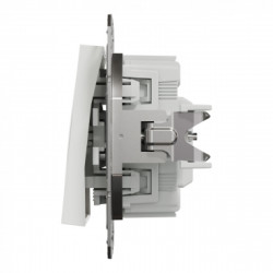 Выключатель одноклавишный с подсветкой, белый, Asfora, без рамки, фото 8