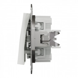 Выключатель кнопочный, белый, Asfora, без рамки, фото 6