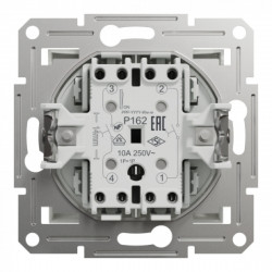 Выключатель двухклавишный кнопочный, Asfora, белый, без рамки, фото 5