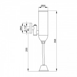 Зливний клапан безконтактний для пісуара Lidz Tech 082 LDTEC082CRM32536 Chrome, фото 7