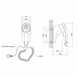 Фен з тримачем Lidz Tarnow 0191 1100 Вт LDTAR0191WHI32510 White, фото 7