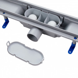 Трап Qtap Dry FA304-700 лінійний з сухим закривом та нержавіючою решіткою 700х73, фото 11