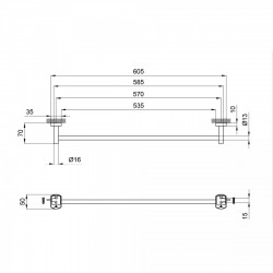 Тримач для рушника Qtap Liberty 605 мм QTLIBCRM1124 Chrome, фото 6
