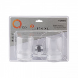 Склянка з тримачем Qtap Liberty настінна подвійна QTLIBCRM1155 Chrome, фото 11