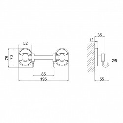 Тримач для рушника Lidz Oreo 0802 2 гачка LDORE0802CRM22173 Chrome, фото 6