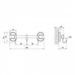 Тримач Lidz Oreo 0803 3 гачка LDORE0803CRM22174 Chrome, фото 6