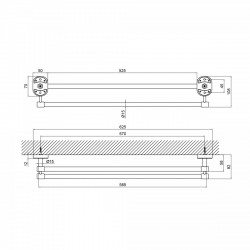 Тримач для рушника Lidz Oreo 0102 подвійний LDORE0102CRM22082 Chrome, фото 6