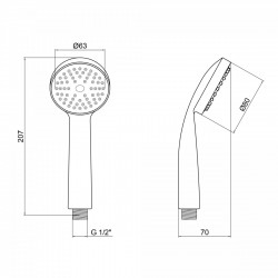 Лійка для ручного душу Лейки Lidz Niagara 00 80 мм округла LDNIA00CRM22039 Chrome, фото 6