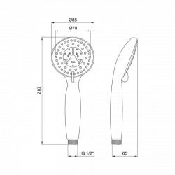 Лійка для ручного душу Лейки Lidz Niagara 04 85 мм округла LDNIA04CRM22033 Chrome, фото 6