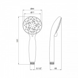 Лійка для ручного душу Лейки Lidz Niagara 05 80 мм округла LDNIA05CRM22037 Chrome, фото 7