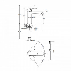 Змішувач для раковини низький Evia, Chrome (k30) QTEVI2701CRM47576 Qtap, фото 9