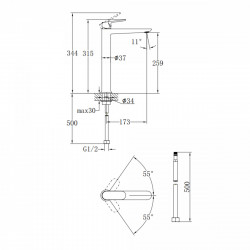 Змішувач для раковини високий Evia, Chrome (k30) QTEVI269CRM47577 Qtap, фото 9